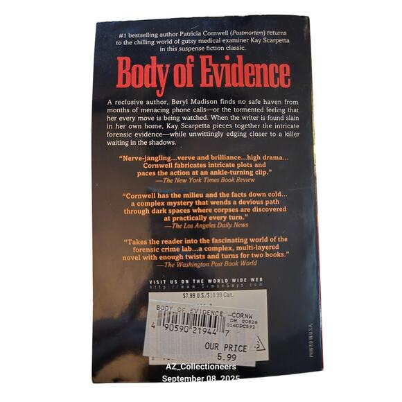 Body of evidence by Patricia Cornwell 0671038567 pocket books - Picture 4 of 6
